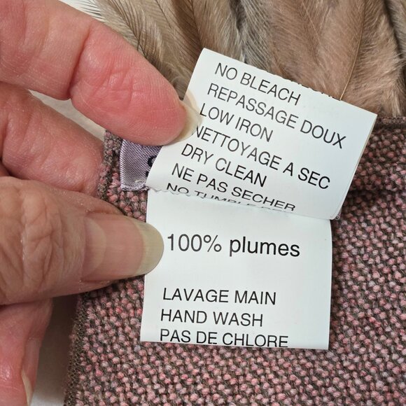 VTG Emu Feather Designer Wool Scarf Stella Cadente PARIS ~ Boho Parisian Style - Picture 11 of 16